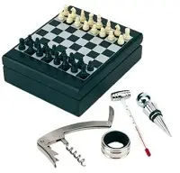 Set pentru vin si tabla de sah cadou pentru barbati