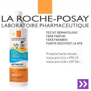 vezi detalii in magazin Spray protectie solara copii La Roche Posay Anthelios XL SPF50+ 200ml detalii in magazin Spray protectie solara copii La Roche Posay Anthelios XL SPF50+ 200ml