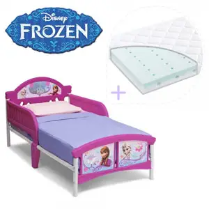 Patut copii Disney Frozen cu saltea inclusa si cadru metalic